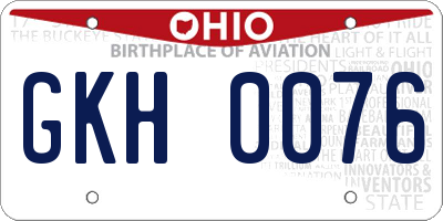 OH license plate GKH0076