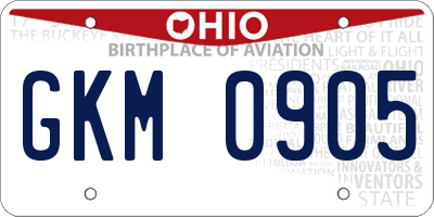 OH license plate GKM0905