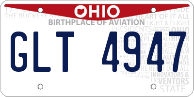 OH license plate GLT4947