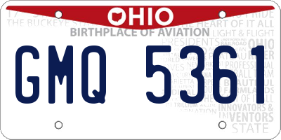 OH license plate GMQ5361
