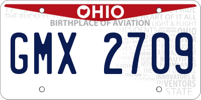 OH license plate GMX2709