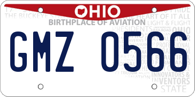 OH license plate GMZ0566