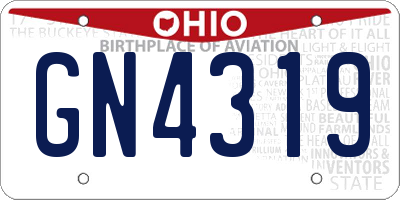 OH license plate GN4319