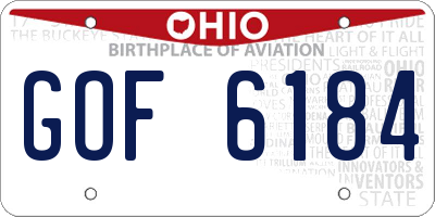 OH license plate GOF6184