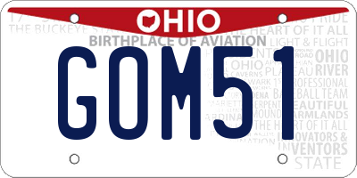 OH license plate GOM51