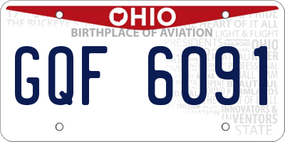 OH license plate GQF6091