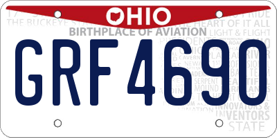 OH license plate GRF469O