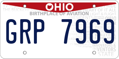OH license plate GRP7969
