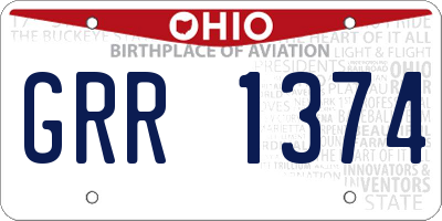 OH license plate GRR1374