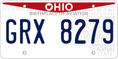 OH license plate GRX8279