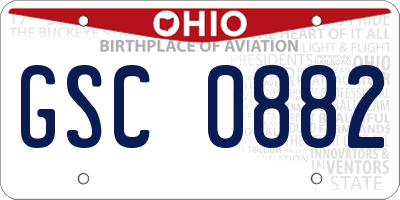 OH license plate GSC0882