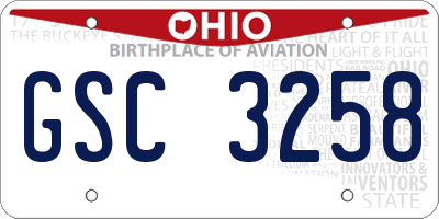 OH license plate GSC3258