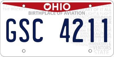 OH license plate GSC4211