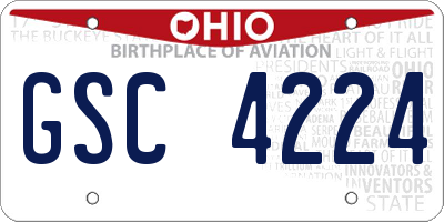 OH license plate GSC4224