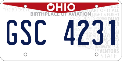 OH license plate GSC4231