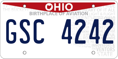 OH license plate GSC4242