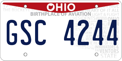 OH license plate GSC4244