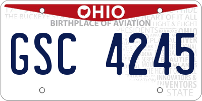 OH license plate GSC4245