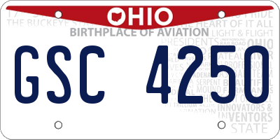 OH license plate GSC4250