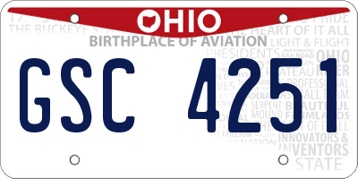 OH license plate GSC4251
