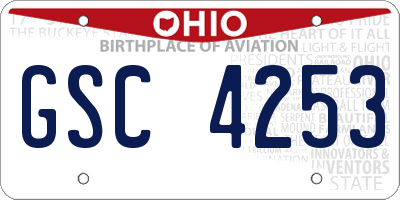 OH license plate GSC4253