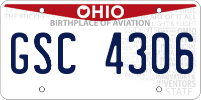 OH license plate GSC4306
