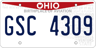OH license plate GSC4309