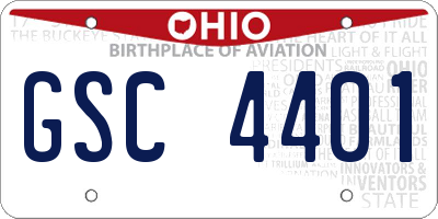 OH license plate GSC4401