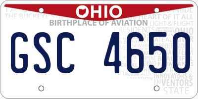 OH license plate GSC4650
