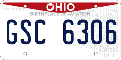OH license plate GSC6306