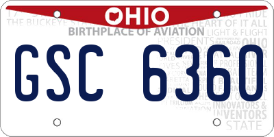 OH license plate GSC6360