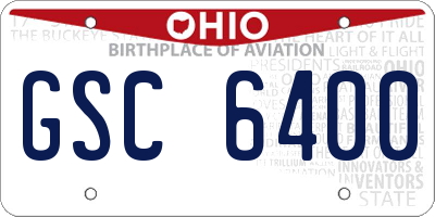 OH license plate GSC6400