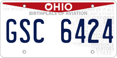 OH license plate GSC6424
