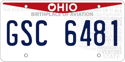 OH license plate GSC6481
