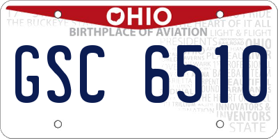 OH license plate GSC6510