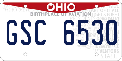 OH license plate GSC6530