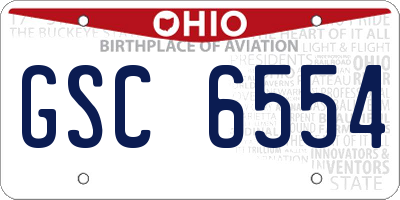 OH license plate GSC6554