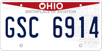 OH license plate GSC6914