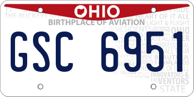 OH license plate GSC6951