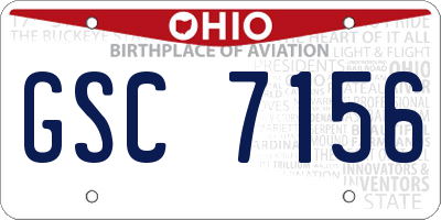 OH license plate GSC7156
