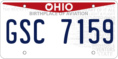 OH license plate GSC7159
