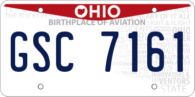 OH license plate GSC7161