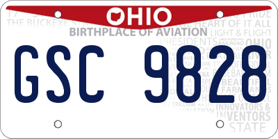 OH license plate GSC9828