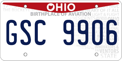 OH license plate GSC9906