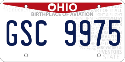 OH license plate GSC9975
