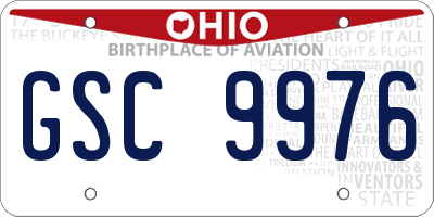 OH license plate GSC9976