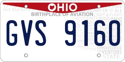 OH license plate GVS9160