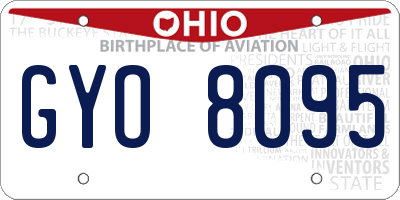 OH license plate GYO8095