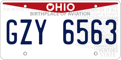 OH license plate GZY6563