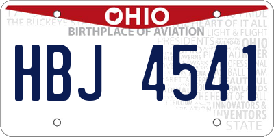 OH license plate HBJ4541